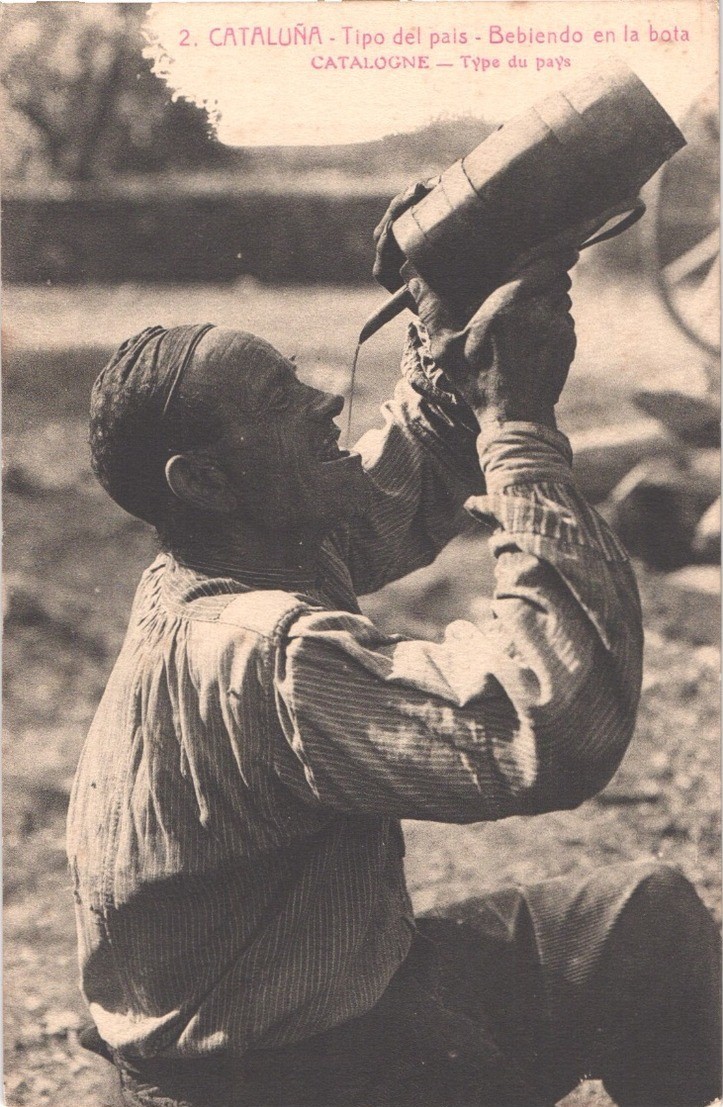 paysan buvant à la bouteille